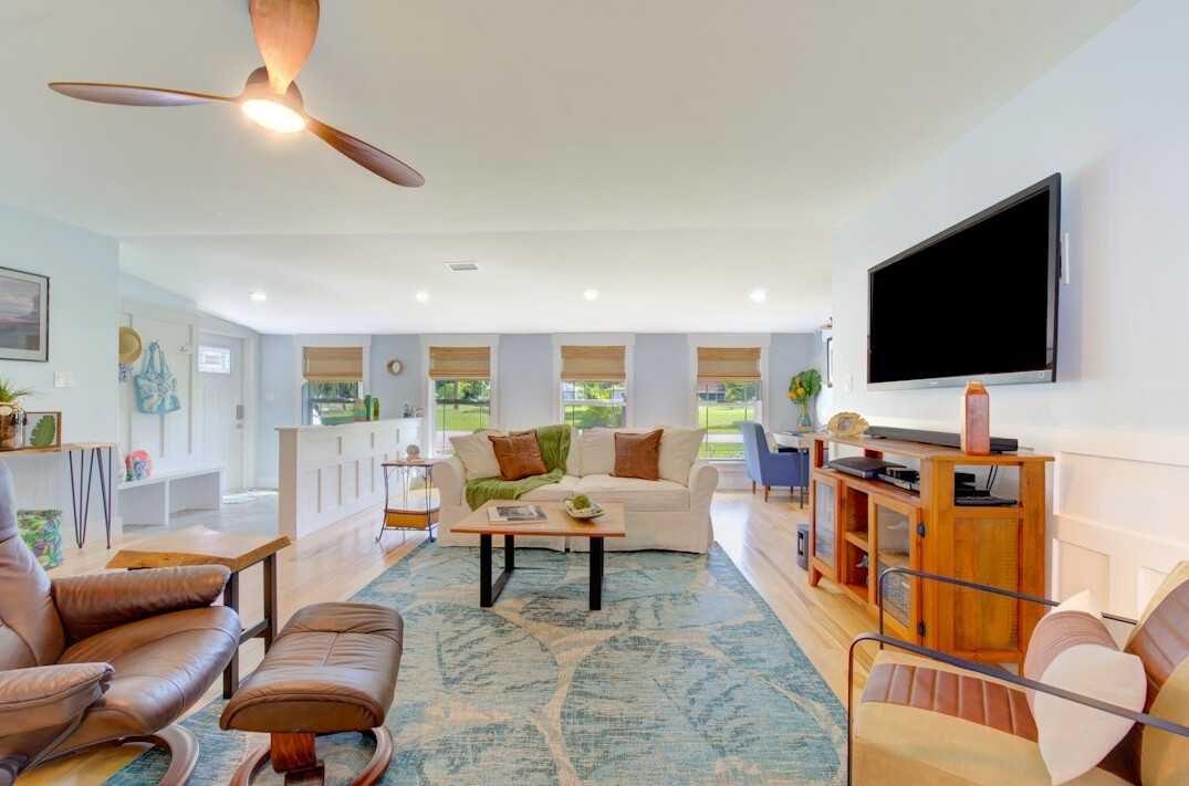 retro living room with tv